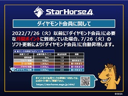 StarHorse4』 メダル貸出枚数・会員ランク制度リニューアル関連告知POP